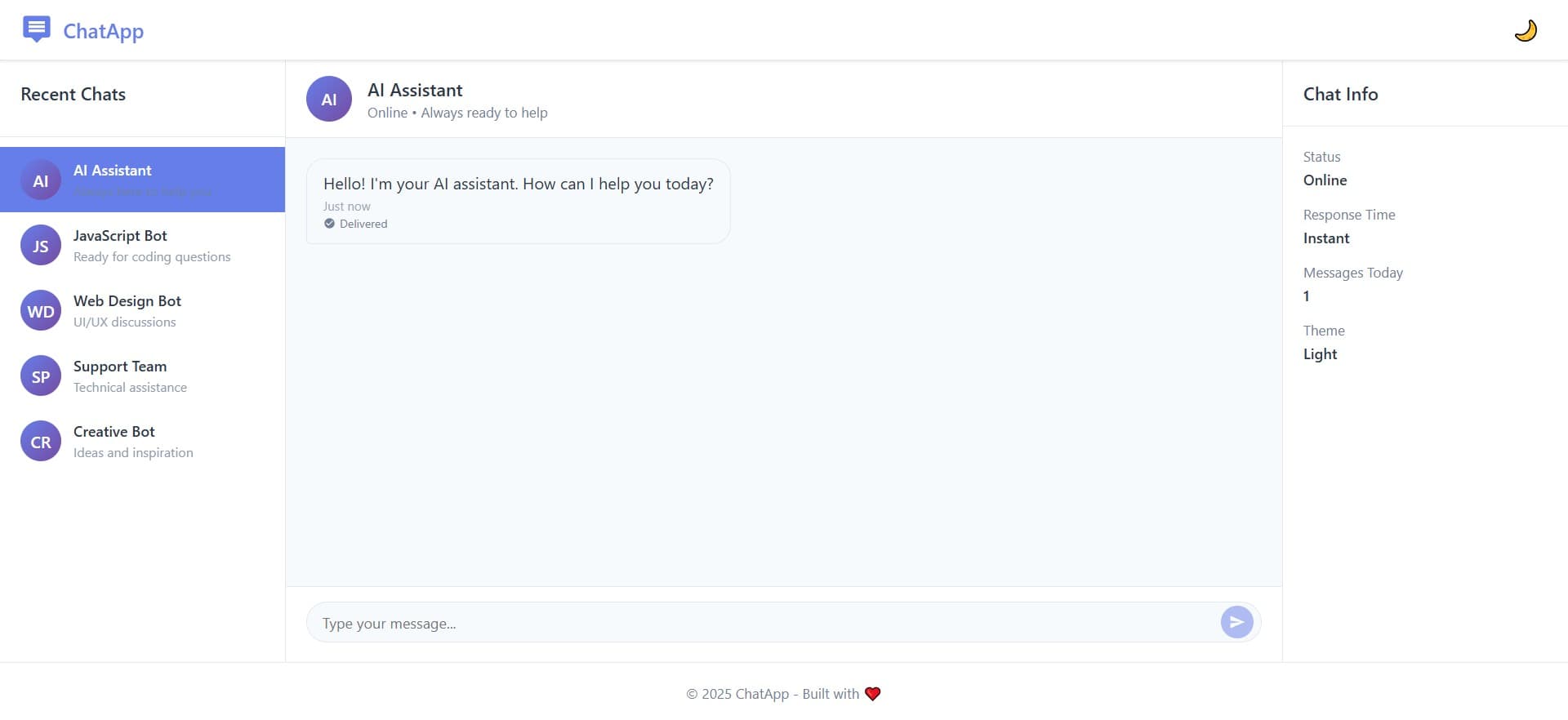ChatApp 2.0 screenshot