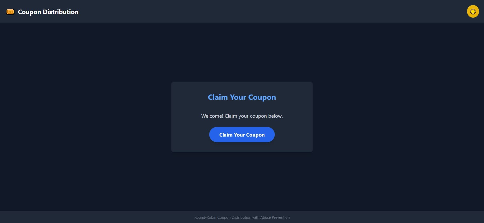 Coupon Frontend screenshot